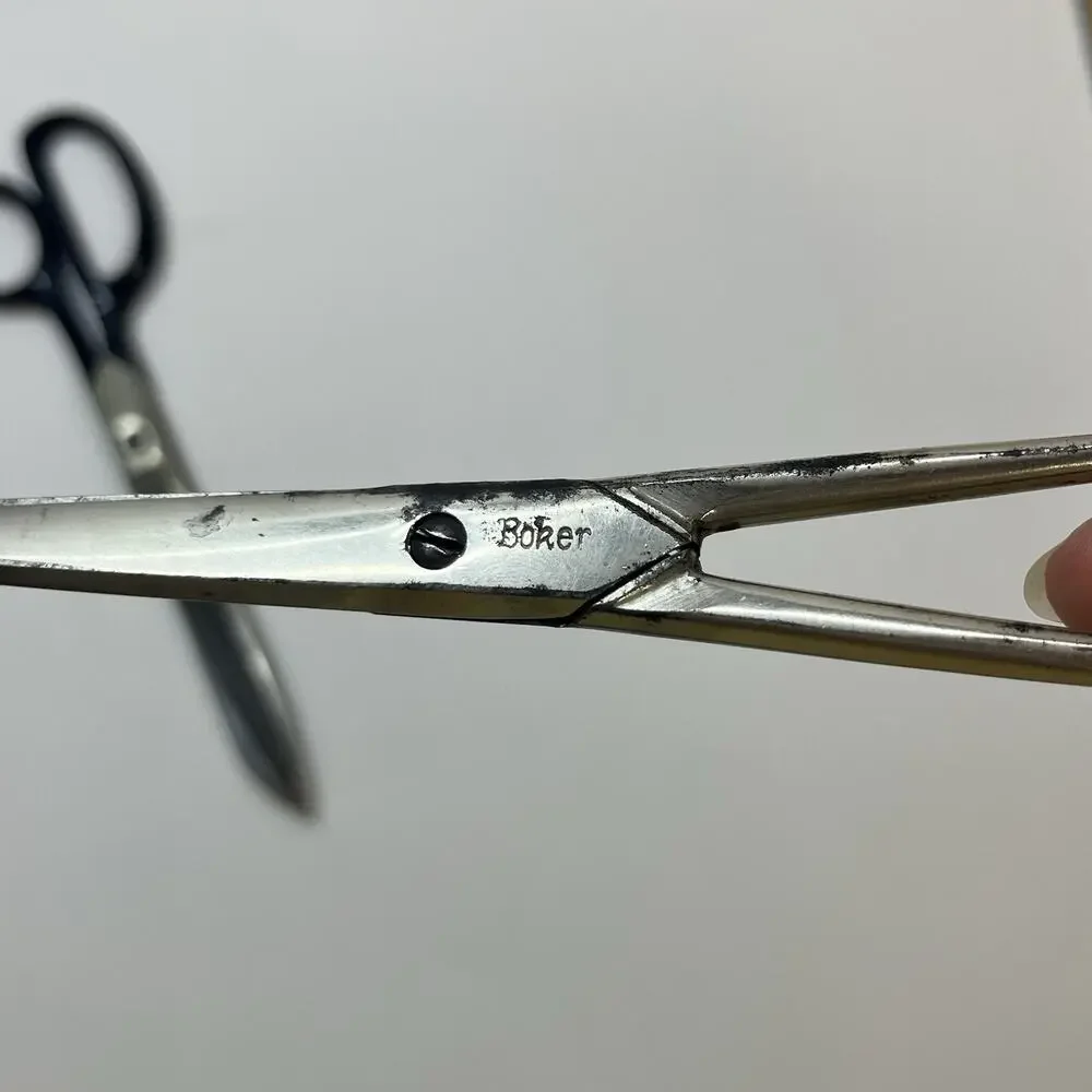 vintage scissors black handle 14 4‎ and boker crafts collectibles
